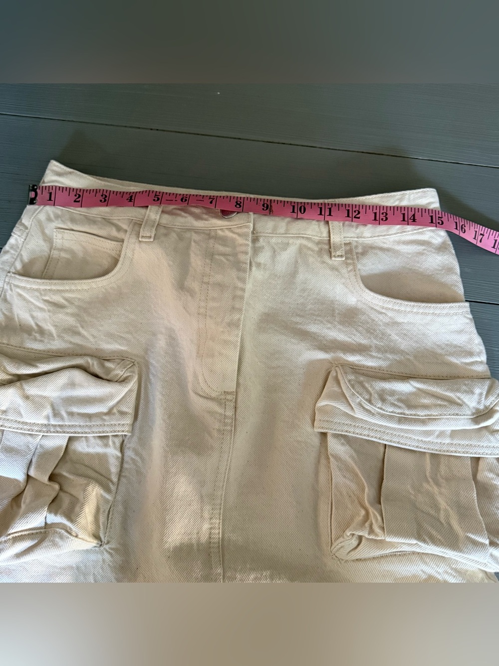 Mini Skirt Cream Pilcro Anthropologie Cream Denim Cargo
